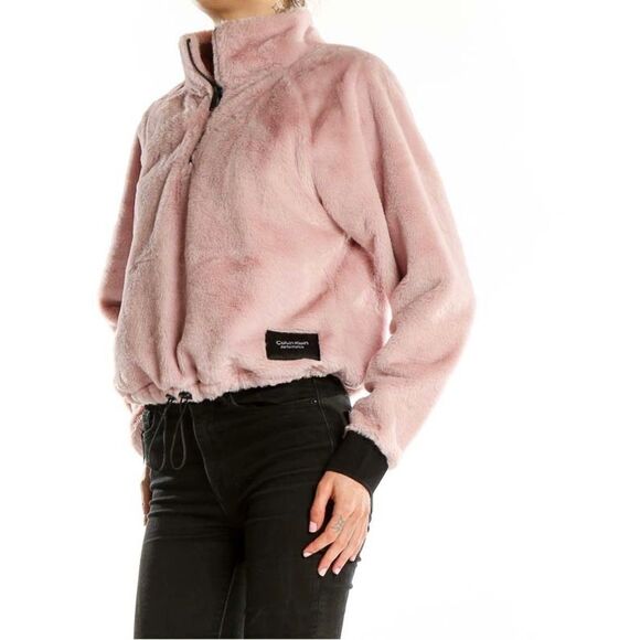 Calvin Klein Performance Pink Fuzzy Sweatshirt L - Picture 1 of 9